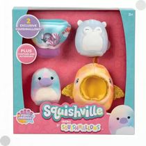 Pack Com 02 Pelúcias Squishville Com Acessórios Squishmallows 3435