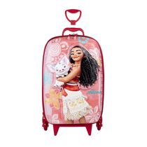 Mochila de Rodinhas 3D Maxtoy Princesa Moana Vermelho