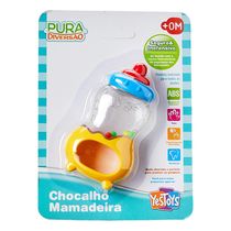 Chocalho Mamadeira com Bolinhas - Pura Diversão