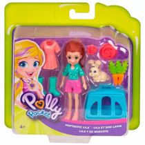 Polly Pocket Boneca Lila e Coelhinho - Mattel GDM11