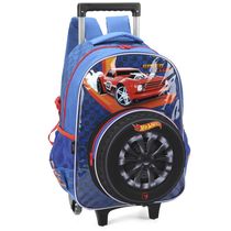 Mochila Rodinhas Com Alça Luxcel Hot Wheels Azul