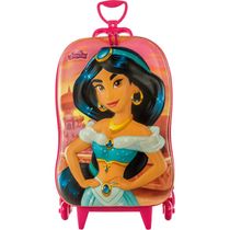 Mochila de Rodinhas 3D Maxtoy Princesa Jasmine Rosa