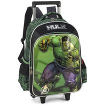 Mochila de Rodinhas Com Alça Luxcel Avengers Hulk Verde