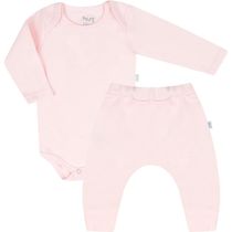 Conjunto de Body Hug Longo Com Calça Saruel Rosa