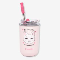 Copo Neo com Canudo Eu Amo Gatos – Zonacriativa