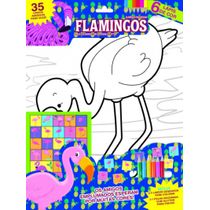 Floresta Encantada Mega Colorindo com Adesivos - Flamingos