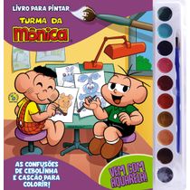 Turma da Mônica Livro para Pintar com Aquarela | Cebolinha e Cascão