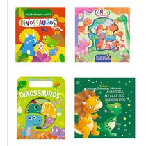 Coleção Infantil Dinossauros - Kit com 4 Livrinhos