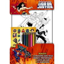 Liga da Justiça - Colorindo com Adesivos