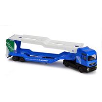 Miniatura Caminhão Cegonha Man Tga Xxl Transporter 1/87 Azul Majorette