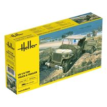 Kit Plástico Caminhão e reboque de 1/4 tonelada dos EUA 1/72 Heller 79997