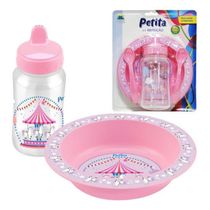 Kit Papinha Coom Prato + Copo E 2 Colheres Estampa Carrossel