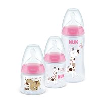 Kit 3 Mamadeiras Anticólica Nuk Rosa 90/150/300ml - PA7066-MG