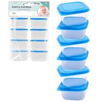 Kit Porta Papinha Azul Com 8 Peças - Western Baby