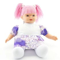 Boneca Bebezão Sapekinha Cabelo Rosa 40cm