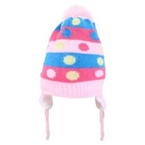 Touca Gorro Infantil Rosa Bolinhas Coloridas Tamanho Único