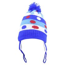 Touca Gorro Infantil Azul Bolinhas Coloridas Tamanho Único