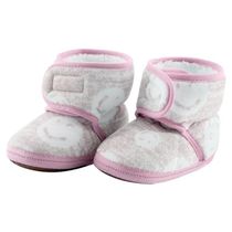 Pantufa Sapatinho Infantil Bebe Rosa Forrada com Velcro