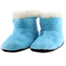 Pantufa Infantil Bebe Azul Peluciada com Velcro