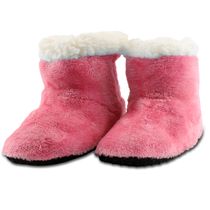 Pantufa Infantil Bebe Rosa Peluciada com Velcro