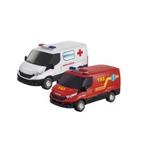 Kit Brinquedo Furgão Van Resgate Bombeiro Ambulância Iveco