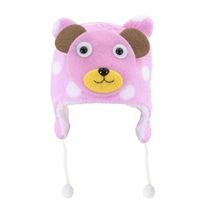 Touca Gorro Infantil Rosa Urso Tamanho Único