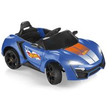 Carro Elétrico Rádio Controle R/C Ride on Hot Wheels Azul 12v Multikids - BR1383OUT [Reembalado] BR1383OUT