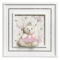 Quadro Princesa Strass Ursa Grande Rosa