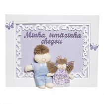 Quadro Arabesco Menino Com Irmãzinha Lilás