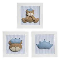 Trio De Quadros Urso Príncipe