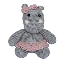 Hipopótamo Lola de Lacinho Rosa Amigurumi Crochê