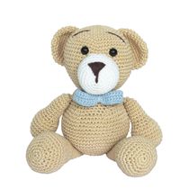 Urso Gui de Gravata Azul Amigurumi Crochê