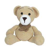 Urso Ted de Cachecol Bege Amigurumi Crochê