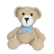 Urso Tom de Cachecol Azul Amigurumi Crochê