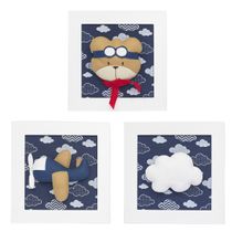 Trio De Quadros Urso Aviador