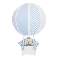 Abajur Balãozinho Urso Chevron Azul Com Branco