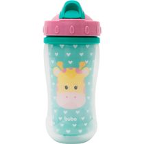 Copo Parede Dupla e Canudo Animal Fun - Buba Girafinha 12087