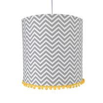 Lustre Tubular Pompom Chevron Cinza