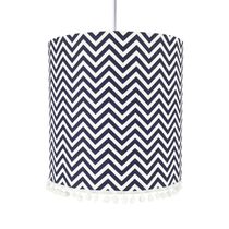 Lustre Tubular Pompom Chevron Marinho