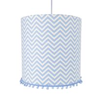 Lustre Tubular Pompom Chevron Azul