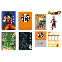 Caderno Dragon Ball Super Espiral Goku 160 Folhas 10 Materias