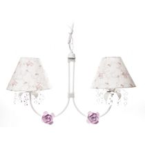 Lustre 2L Primavera Cristais 2 Flores P Rosa