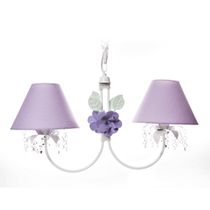 Lustre 2L Primavera Cristais 2 Flores G Lilás