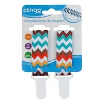 PRENDEDOR CHUPETA ZIG ZAG COLOR.KIT 2 UN CLINGO