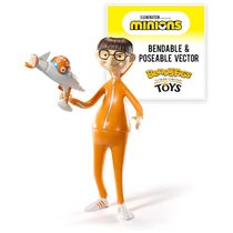 Victor Vector Perkins do Minions Dobrável e Articulável com 16 cm de Altura, Acessório de Arma de Piranha e Suporte para Crianças Acima de 7 Anos,