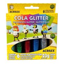 Cola Glitter 6 Potes Com 23g - Acrilex 02923