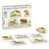 SOLETRAR ANIMAIS JOGO DE ALFABETIZAÇÃO MADEIRA 42 PEÇAS