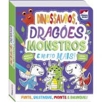 Livro Colorir e Montar: Dinossauros, Dragões, Monstros e Muito Mais!