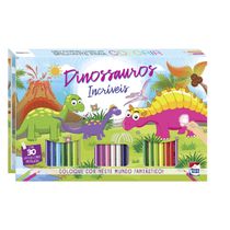 Kit Para Pintura - Meu Incrível Livro-kit Brilhante Para Colorir: Dinossauros Incríveis