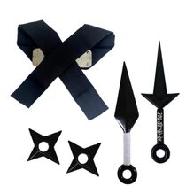 Kit Fantasia de Ninja Kunais de Brinquedo e Shurikens | Acessórios Anime Cosplay